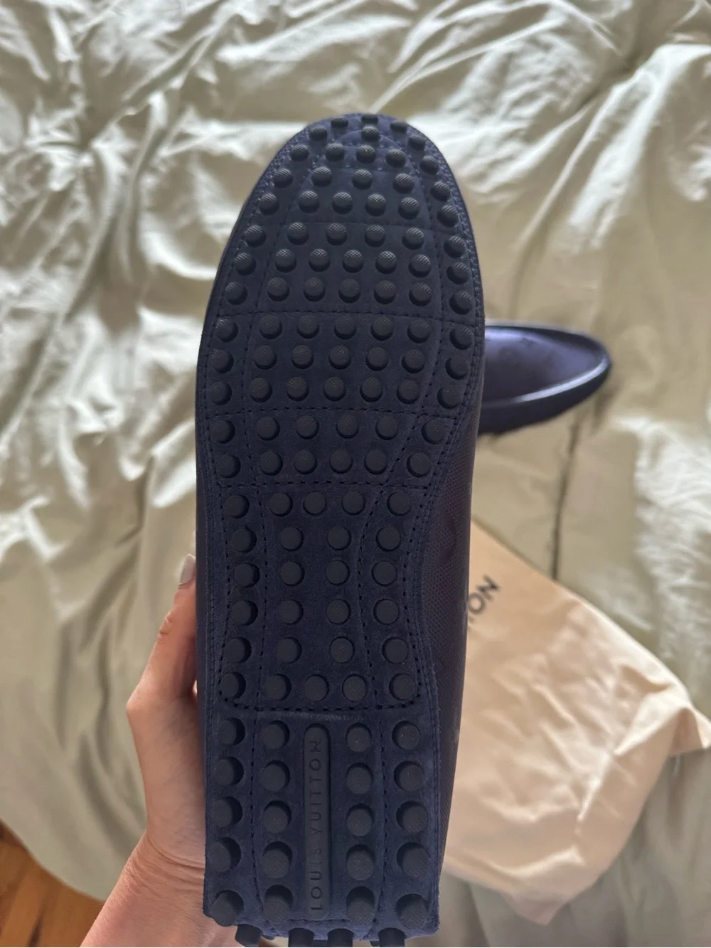 Louis Vuitton Men’s Hockenheim Monogram Slip-On Loafers in blue